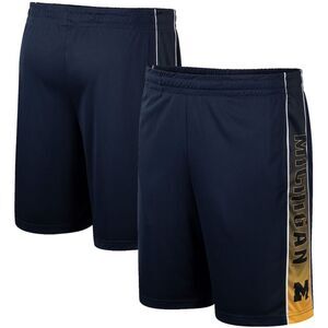 Men's Colosseum Navy Michigan Wolverines Lazarus Shorts Yellow 3XL NWT